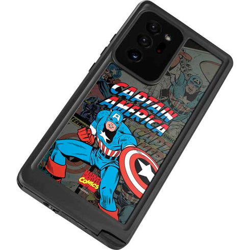 Marvel Classic Comics Captain America Vintage Galaxy Note20 Ultra 5G Waterproof Case